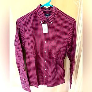 Men’s S NWT Crew Slim Untucked Flex Washed button up